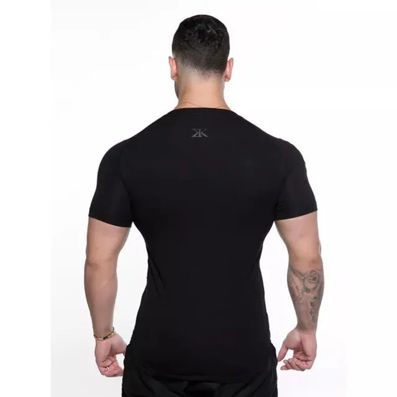 2026 Men Running Sports T-shirt Training Quick Dry Tight Short Sleeves Shirt Bodybuilding compress Fitness Tee Tops men Clothing