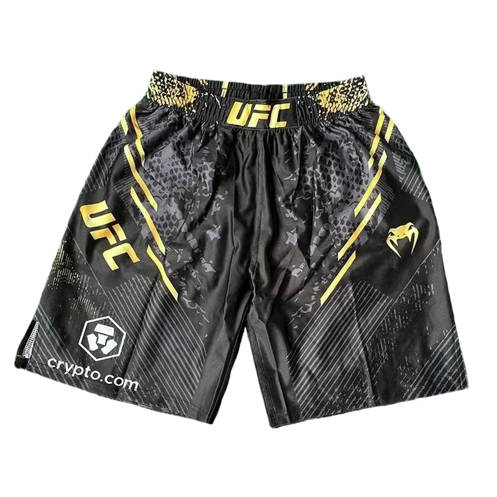 MMA Training Men's Drawstring Quick Drying  Shorts Thai Kick Boxing Gym Sports Knee Length Exercise Shorts