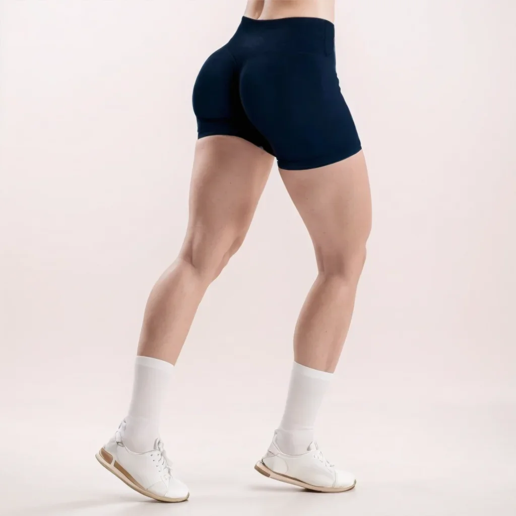 Vision Yoga Shorts Women Cross Low Waist Hip Lifting Seamless Gym Shorts 4.5'' Workout Fitness Scrunch Butt Sports Shorts