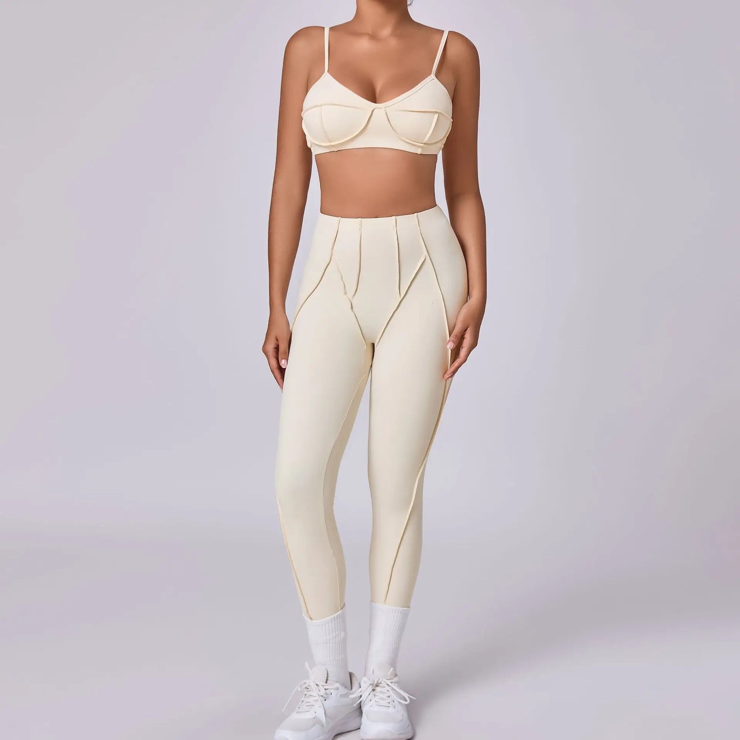 Seamless Yoga Sets Sports Fitness Hip-lifting High Waist Skinny Long-sleeved Suit Running Workout Gym Leggings Sets for Women