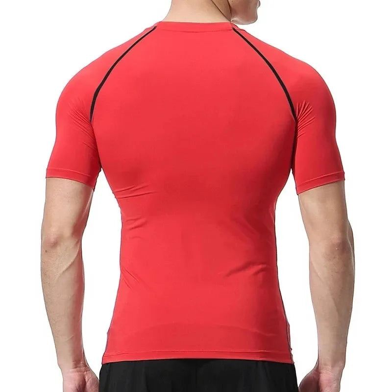 Summer Casual Run Compression T-Shirt Men Tops Bat Print Quick-Dry Fitness Gym Sportswear MMA Rashguard Jersey Workout Tee Male