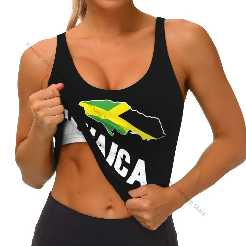 Sports Bra Women Running Yoga Clothes Vest Jamaica Flag Gathering Fitness Vest