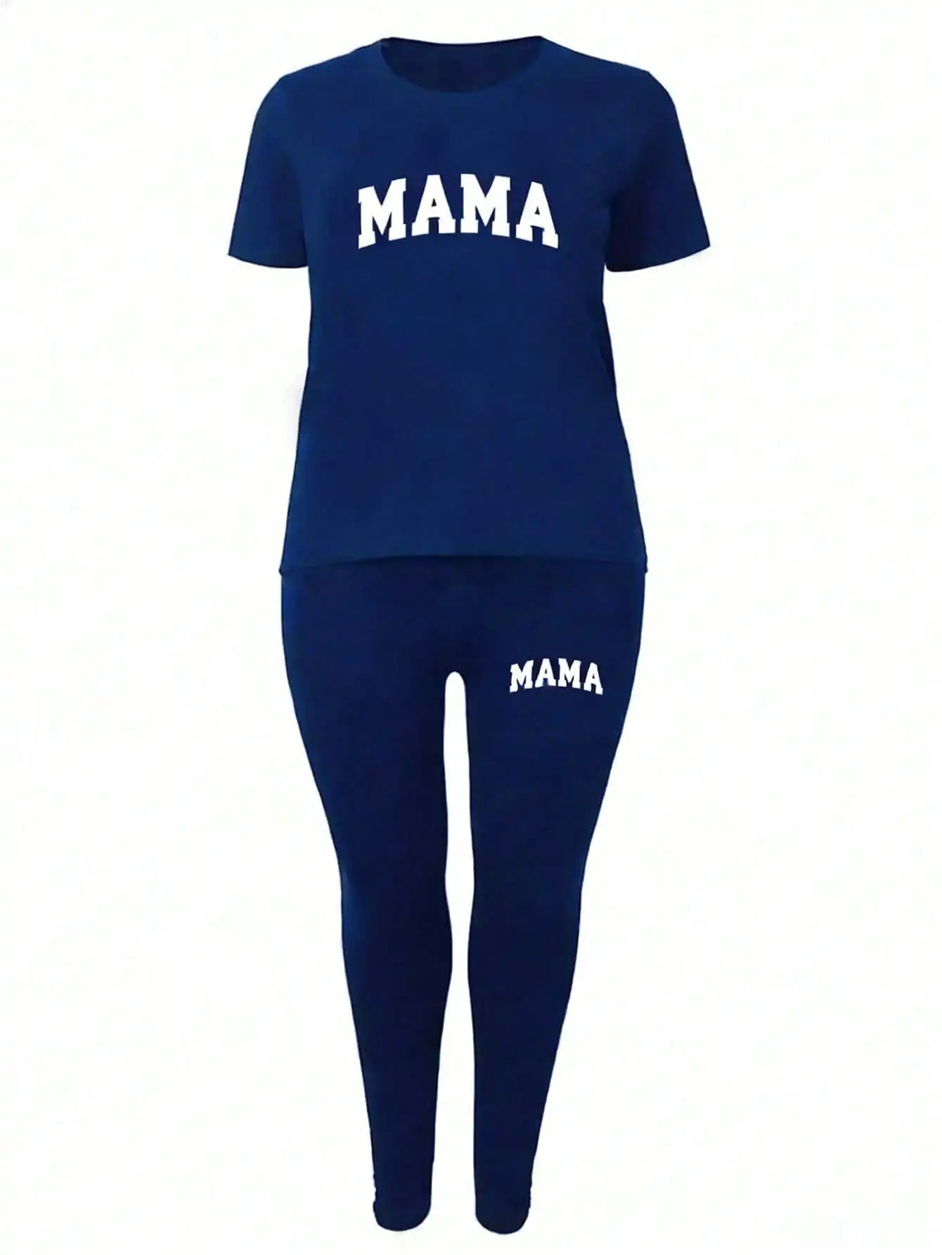 2026 Women's New Casual Spring/Summer Two Piece Set Round Neck Letter Printed Short Sleeve T-shirt and Letter Printed Pants Set