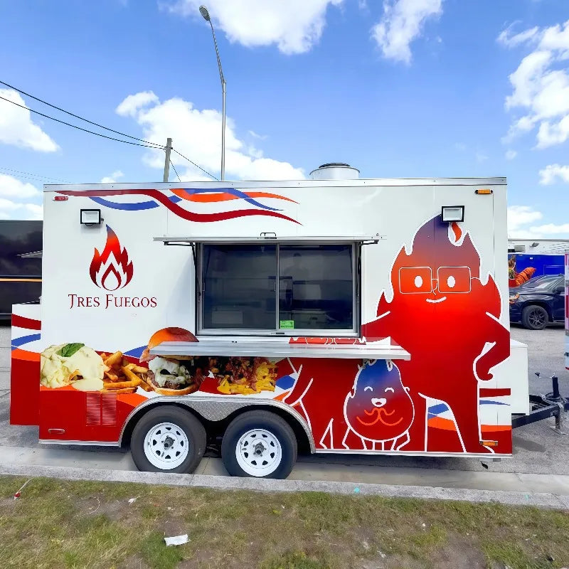 Catering Food Truck Fully Equipped Mobile Kitchen Pizza Coffee Cart Ice Cream BBQ Truck Cheap Mobile Food Trailer