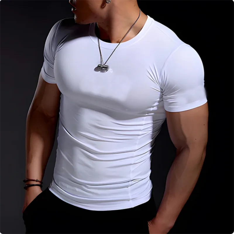 Summer Casual Run Compression T-Shirt Men Tops Bat Print Quick-Dry Fitness Gym Sportswear MMA Rashguard Jersey Workout Tee Male