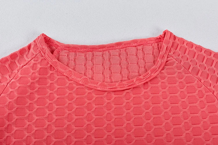 2024 New Summer Round-neck Solid Color Short-sleeved Two-piece Yoga Shorts Women's Sports Suit