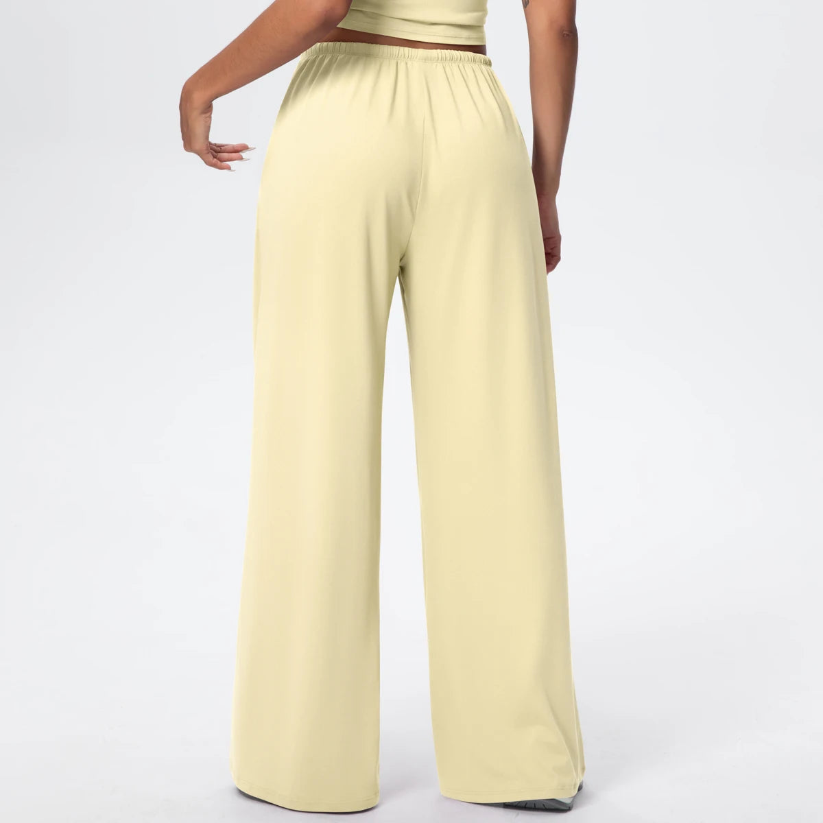 Women Quick Drying Wide Leg Yoga Pants Loose Yoga Pants High Waist With Pockets Fitness Sport Gym Workout Drawstring Full Length