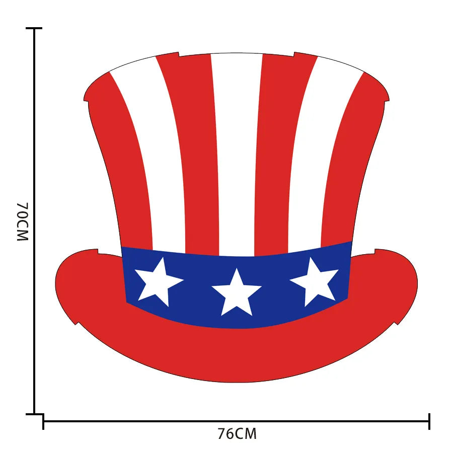 [You're My Secret] Uncle Sam Hat Shaped Costume USA Stars Stripes Funny Novelty Outfit 4th of July Printed Patriotic Dress Up