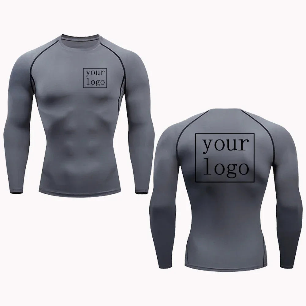 Your Design Logo Top Men Women Print Original Design Tshirts Jogging Workout Gym Quick Dry  New Custom Compression T Shirt