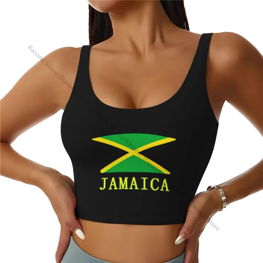 Sports Bra Women Running Yoga Clothes Vest Jamaica Flag Gathering Fitness Vest