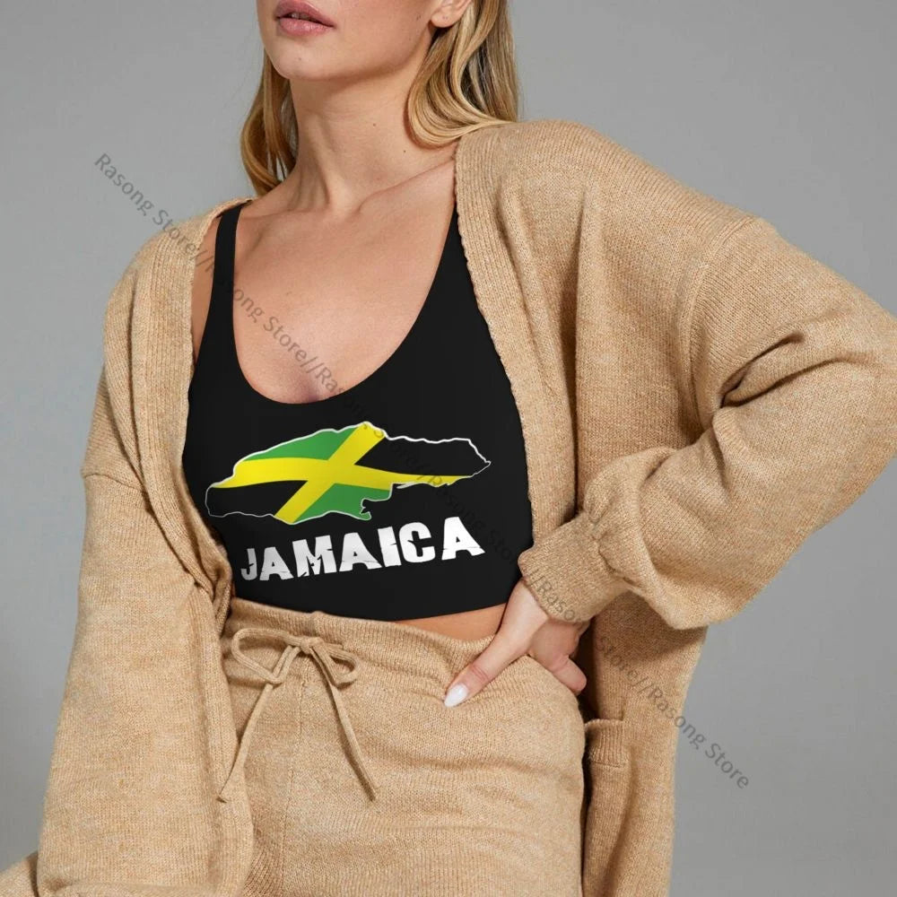 Sports Bra Women Running Yoga Clothes Vest Jamaica Flag Gathering Fitness Vest