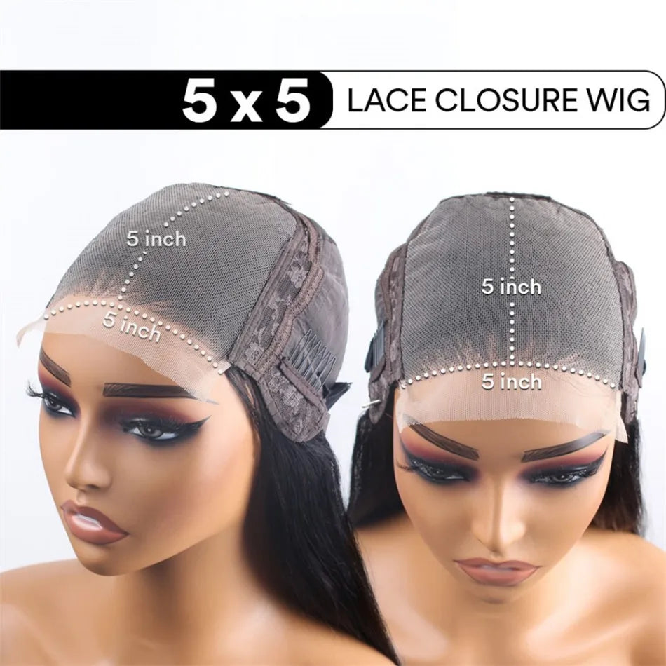 Wear And Go Glueless Bob Wig Human Hair Pre Plucked Pre Cut 5X5 Hd Transparent Lace Front Wigs For Women Straight Short Bob Wigs