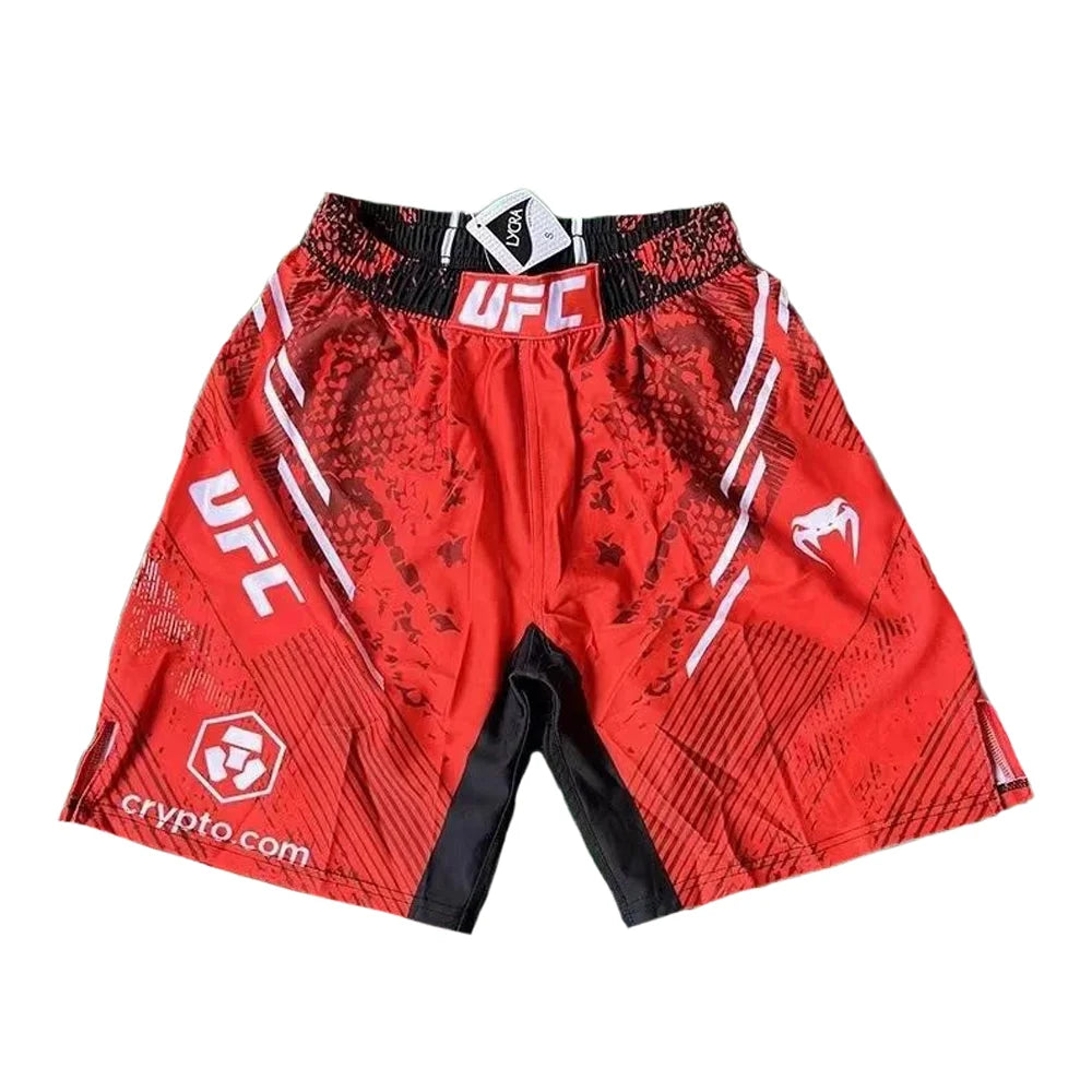 MMA Training Men's Drawstring Quick Drying  Shorts Thai Kick Boxing Gym Sports Knee Length Exercise Shorts