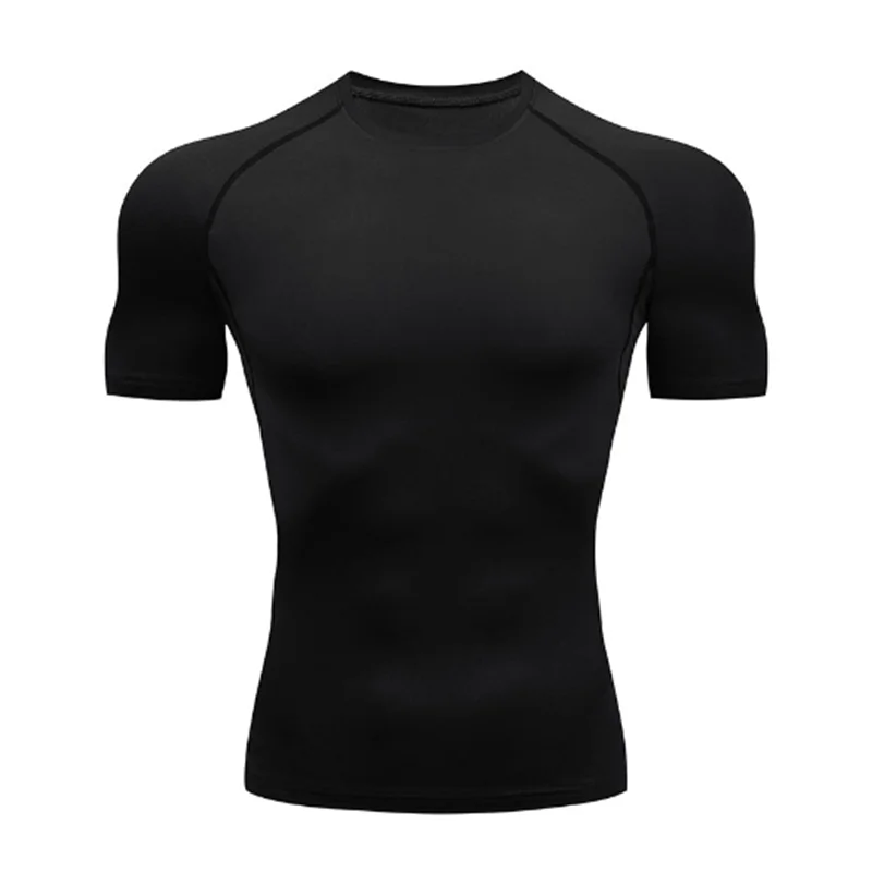 Summer Casual Run Compression T-Shirt Men Tops Bat Print Quick-Dry Fitness Gym Sportswear MMA Rashguard Jersey Workout Tee Male