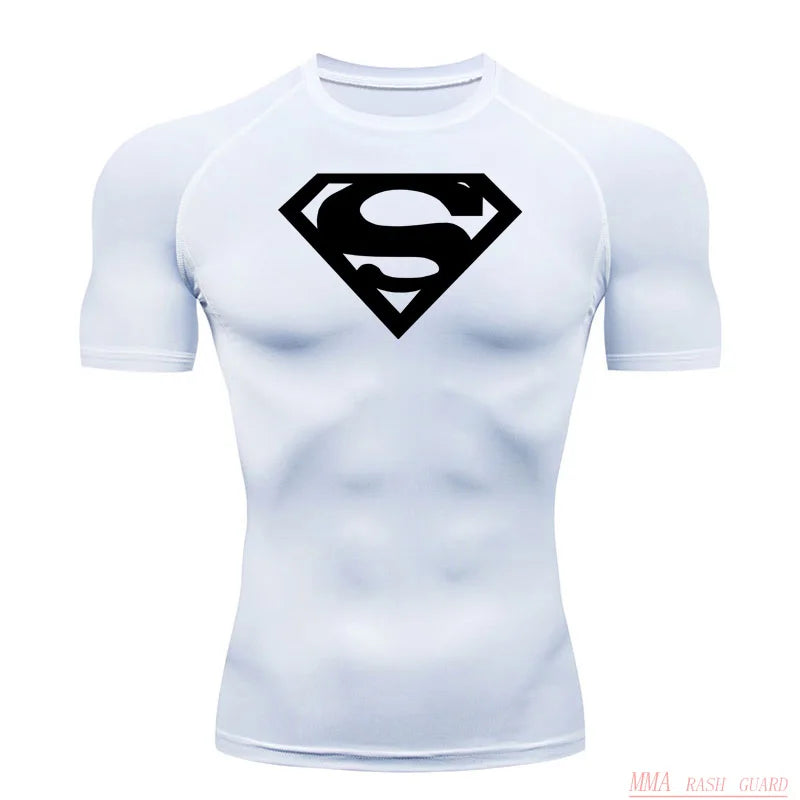 Sports Compression Shirt Men's T-Shirt Short Sleeve Quick Dry Summer Fitness Top Bodybuilder T-shirt Running Men's Gym Clothing