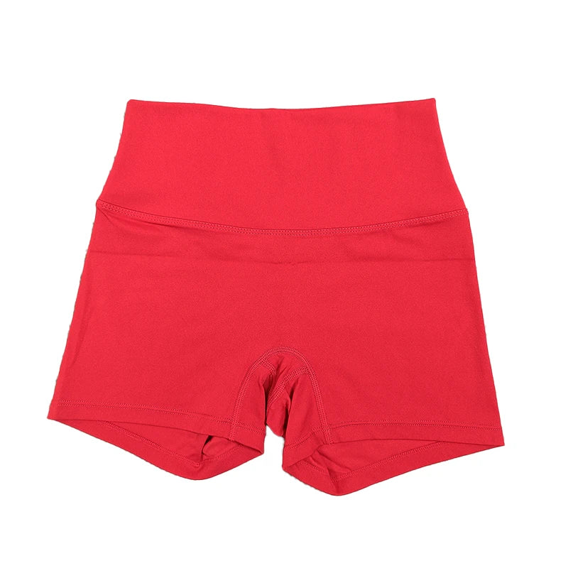 Yoga Shorts Solid Color Women Fitness Shorts High Waist Legging Bike Soft Fabric Proof Comprehensive Training Jog Sportswear