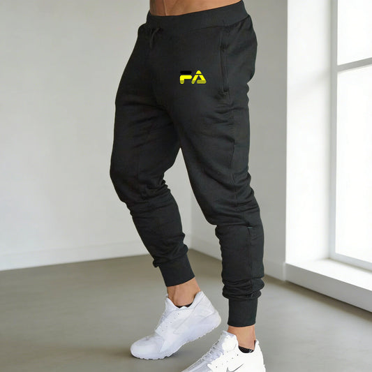 Sports pants men's letter print running pants fitness football training pants slim fit casual sports pants men's small leg Pants