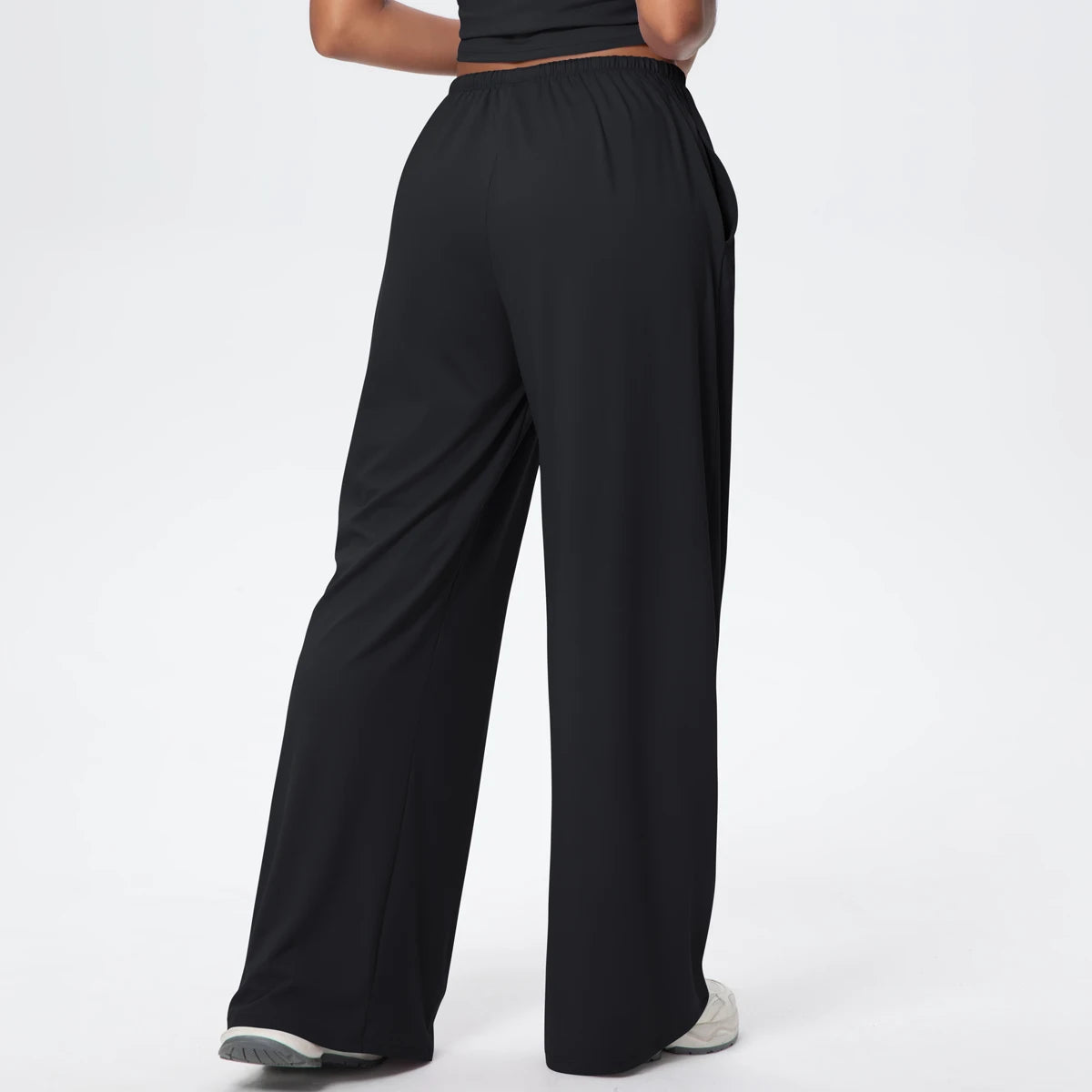 Women Quick Drying Wide Leg Yoga Pants Loose Yoga Pants High Waist With Pockets Fitness Sport Gym Workout Drawstring Full Length
