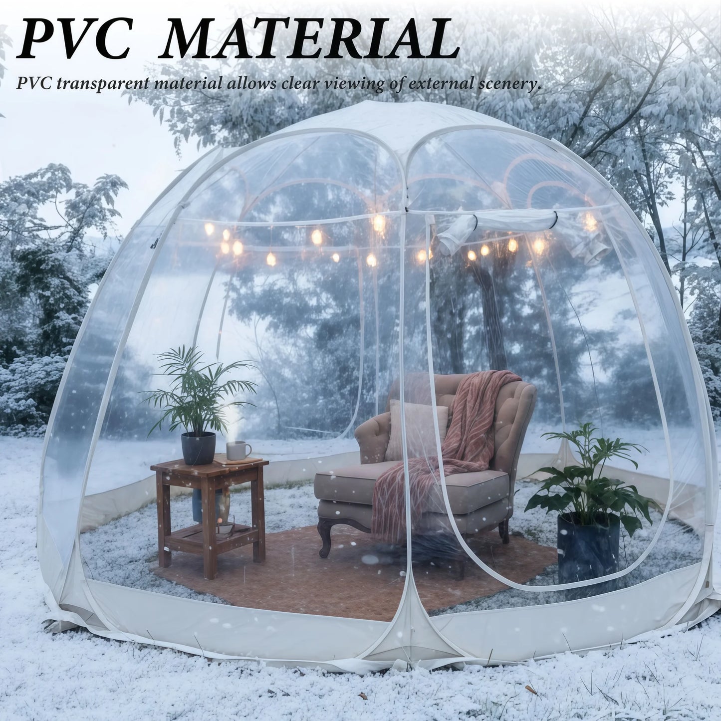 Large Quick-Set Bubble Tent Portable Outdoor Igloo Extreme Cold Resistant Winter Shelter for Camping And Backyard Use