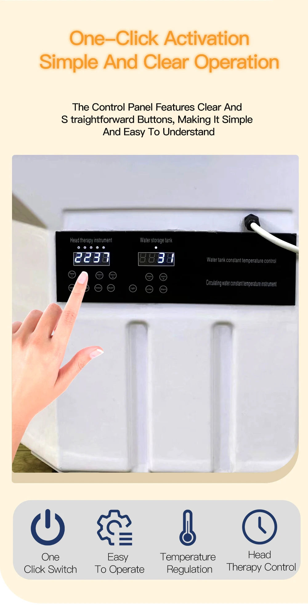 Head SPA Shampoo Basin with 60L Water Storage Tank, Water Heating, No Need to Connect Water Pipe, Head SPA Basin for Massage Bed