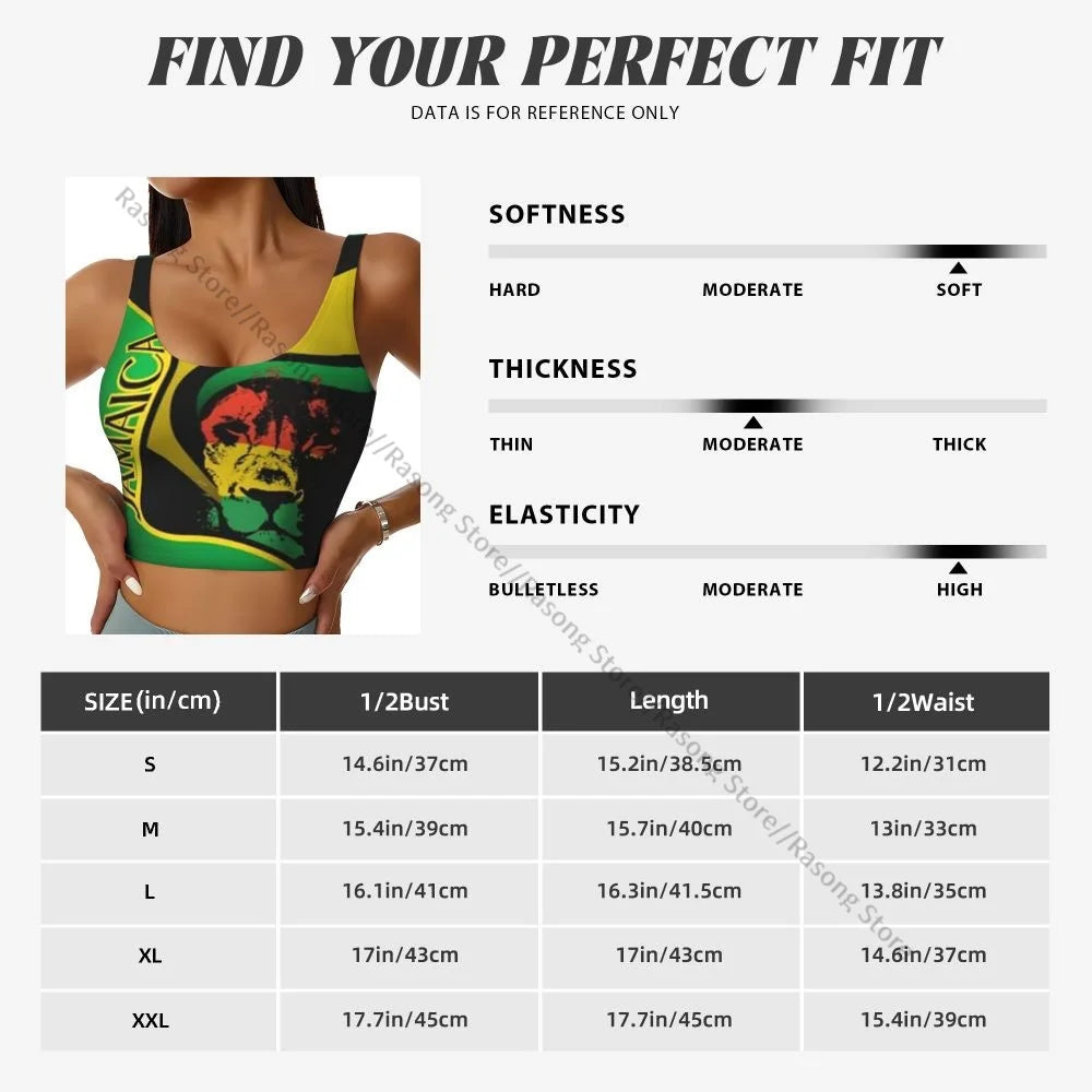 Sports Bra Women Running Yoga Clothes Vest Jamaica Flag Gathering Fitness Vest