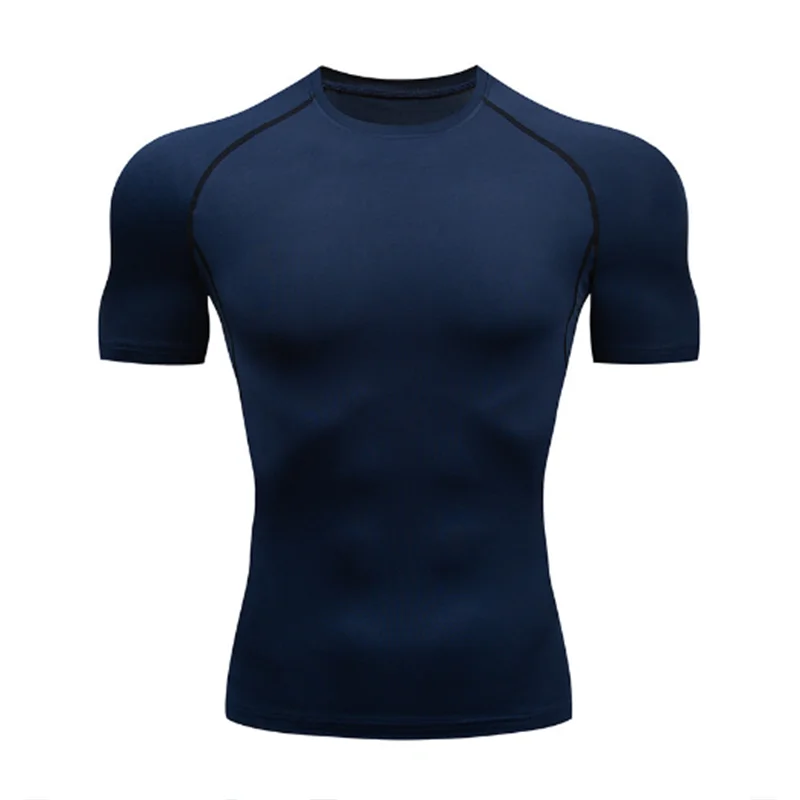 Summer Casual Run Compression T-Shirt Men Tops Bat Print Quick-Dry Fitness Gym Sportswear MMA Rashguard Jersey Workout Tee Male