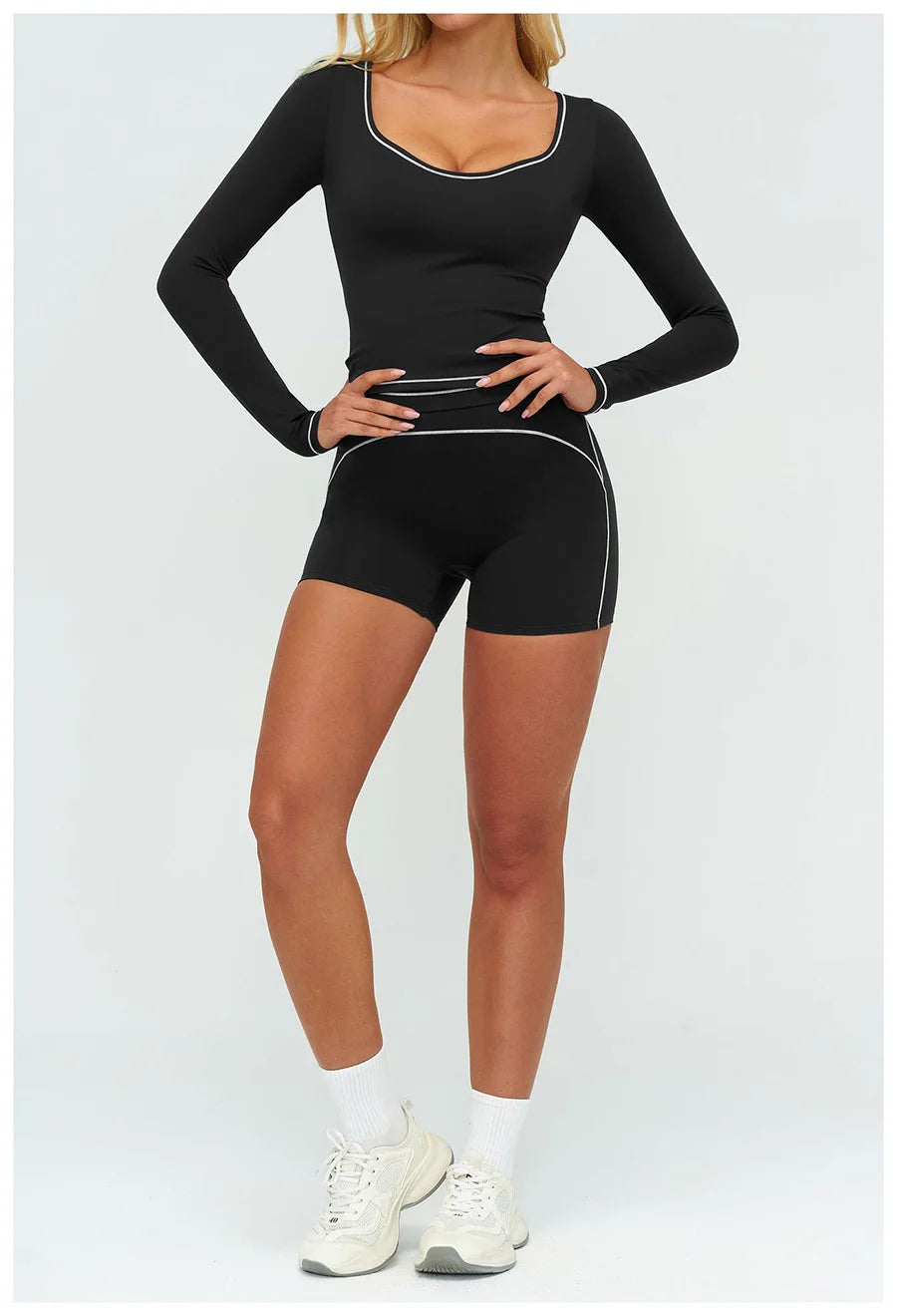 Women Yoga Set Tracksuit Sportswear Workout Athletic Wear Gym Vest Shorts Legging Fitness Bra Crop Top Long Sleeve Sports Suits