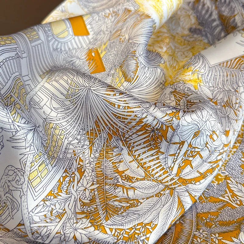 Silk Square Scarf Women Satin Shawls Neckerchief Casual Scarves Bandana Hair Hjiab 70*70cm 2023 New Fashion Luxury Brand