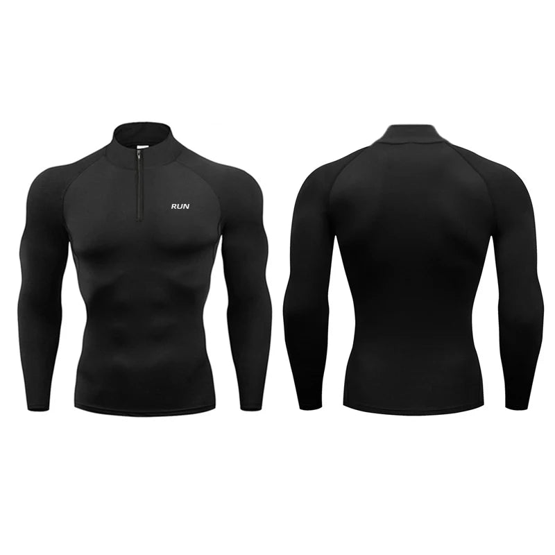 Running T-shirts Men Compression Long Sleeve Sports Polo Shirts Trainning & Exercise Gym Fitness Quick Drying Sportswear