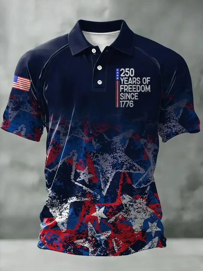 New America 250th Anniversary Polo Shirt USA Flag 1776–2026 Patriotic Shirt American Independence Day Apparel Fourth Of July