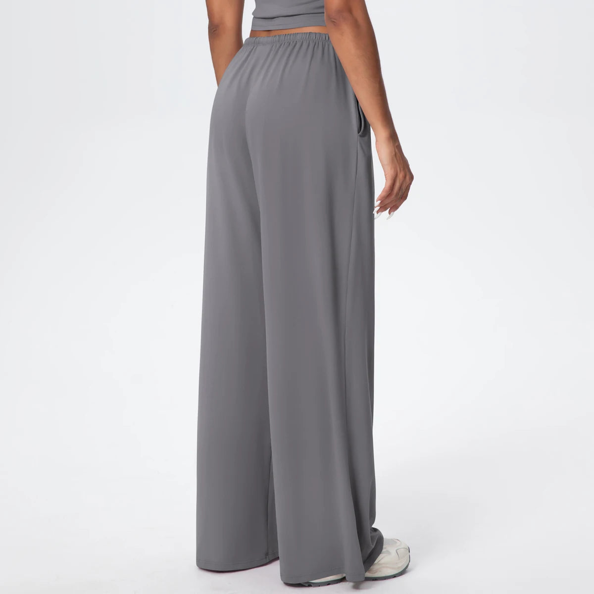 Women Quick Drying Wide Leg Yoga Pants Loose Yoga Pants High Waist With Pockets Fitness Sport Gym Workout Drawstring Full Length