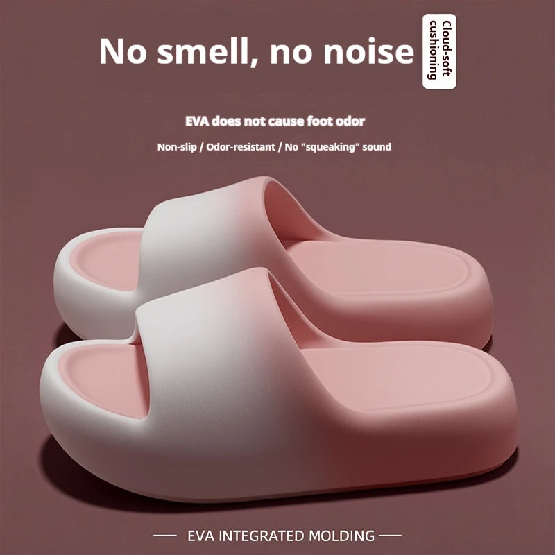 New EVA Cloud Slides Thick Sole Non Slip Odor Free Summer Slippers For Women Men Bathroom Dormitory Shower Bedroom Home Shoes