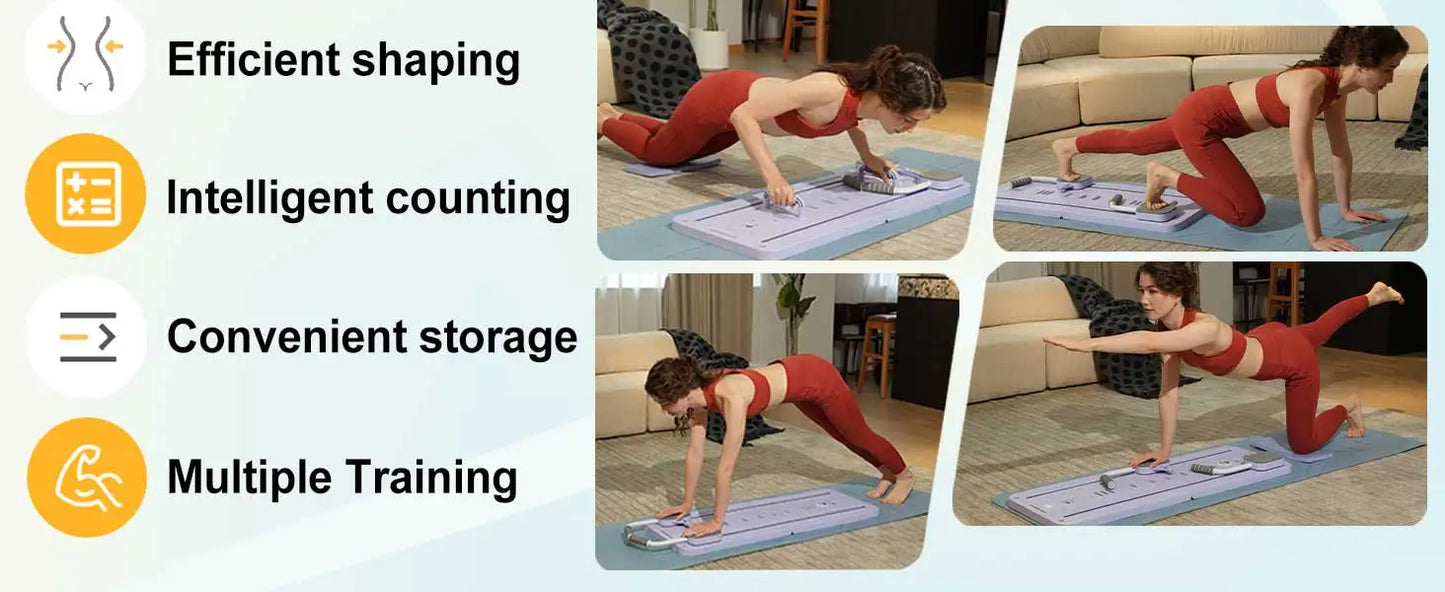 MultiFunctional Pilates Board Abs Abdominal Exercise Board Fitness Resistance Bands Rebound Leg Arm Back Train For Home Office