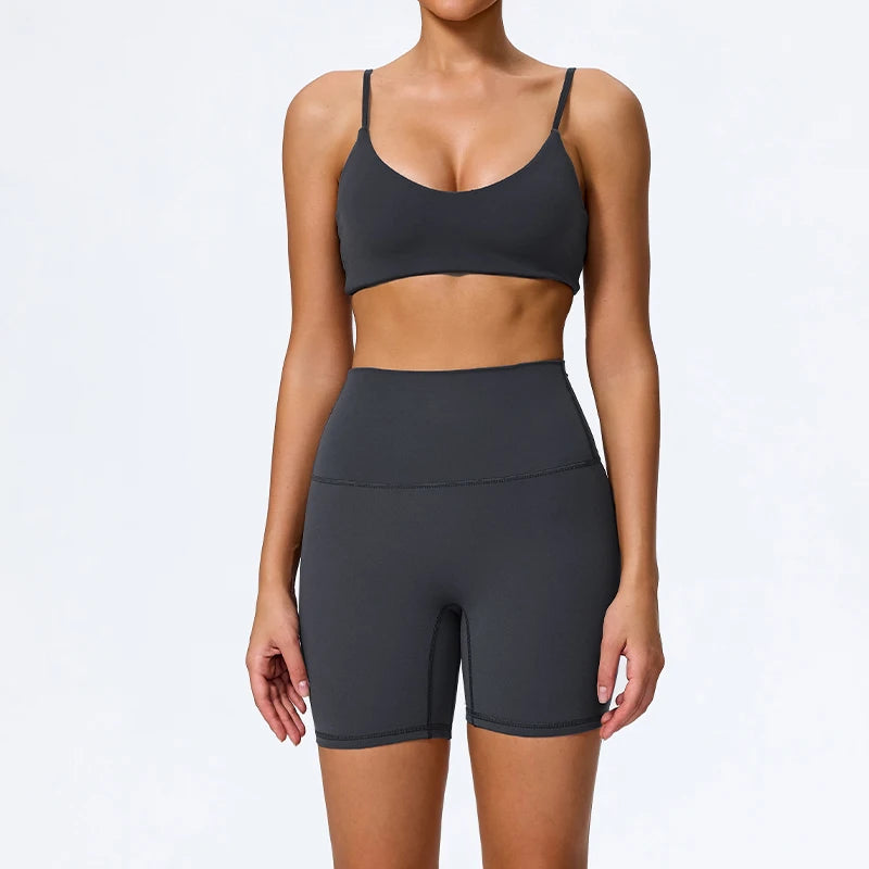 Ctenkevet Summer Women 2Pcs Sleeveless Sports Set Female Gym Two-piece Yoga Set High Waist Breathable legging Sportswear Women