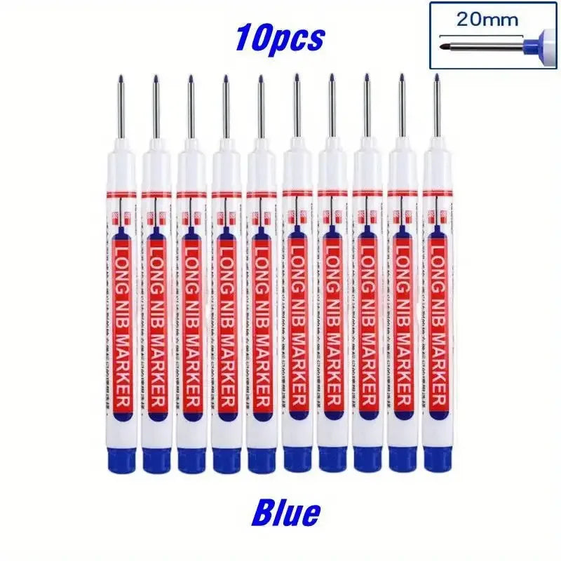 5/10/20Pcs Deep Hole Long Nib Head Markers For Metal Perforating Pen Waterproof Bathroom Woodworking Decoration Multi-Purpose