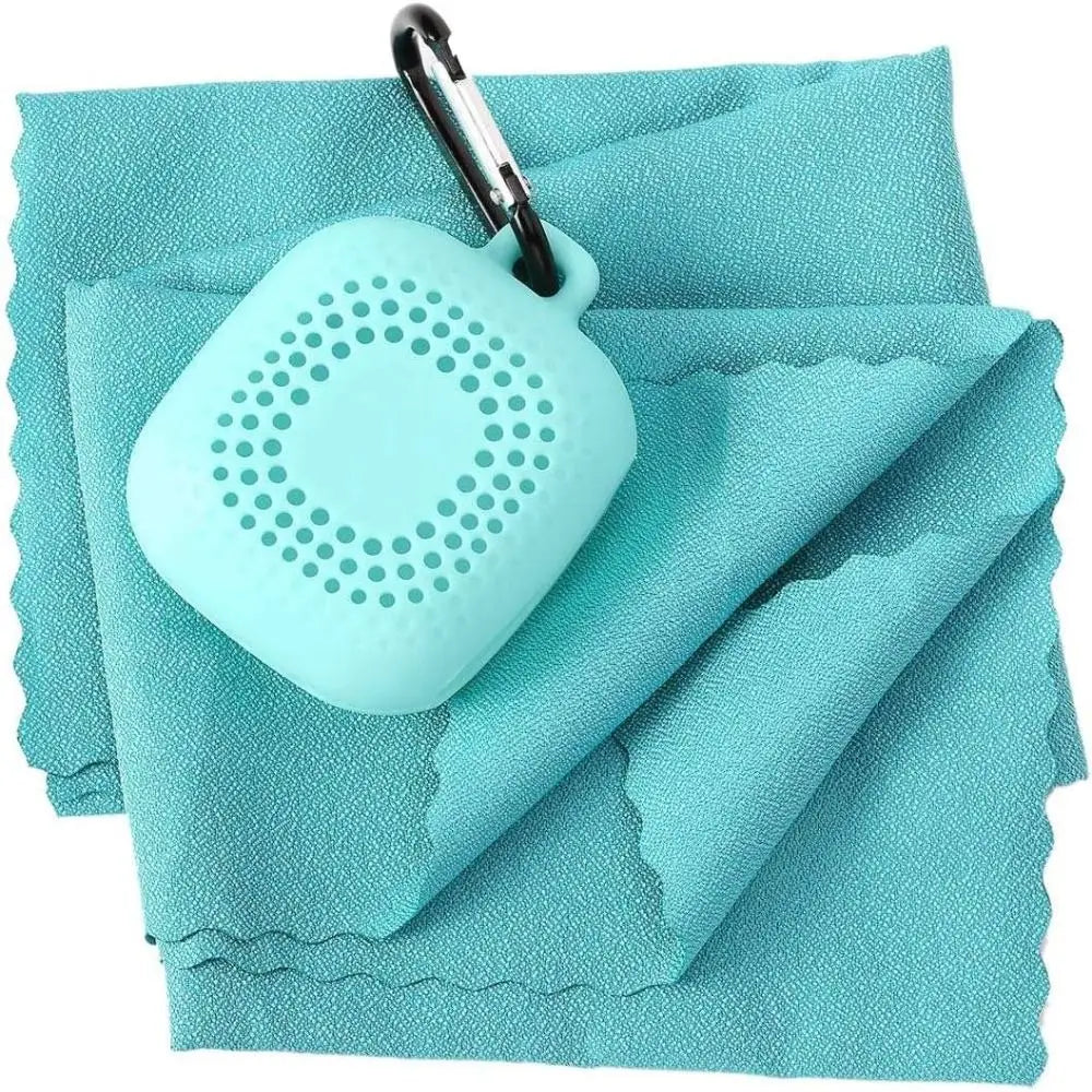 With Silicone Case Quick Drying Towel Pocket Super Absorbent Sports Towel Solid Color Portable Microfiber Towel