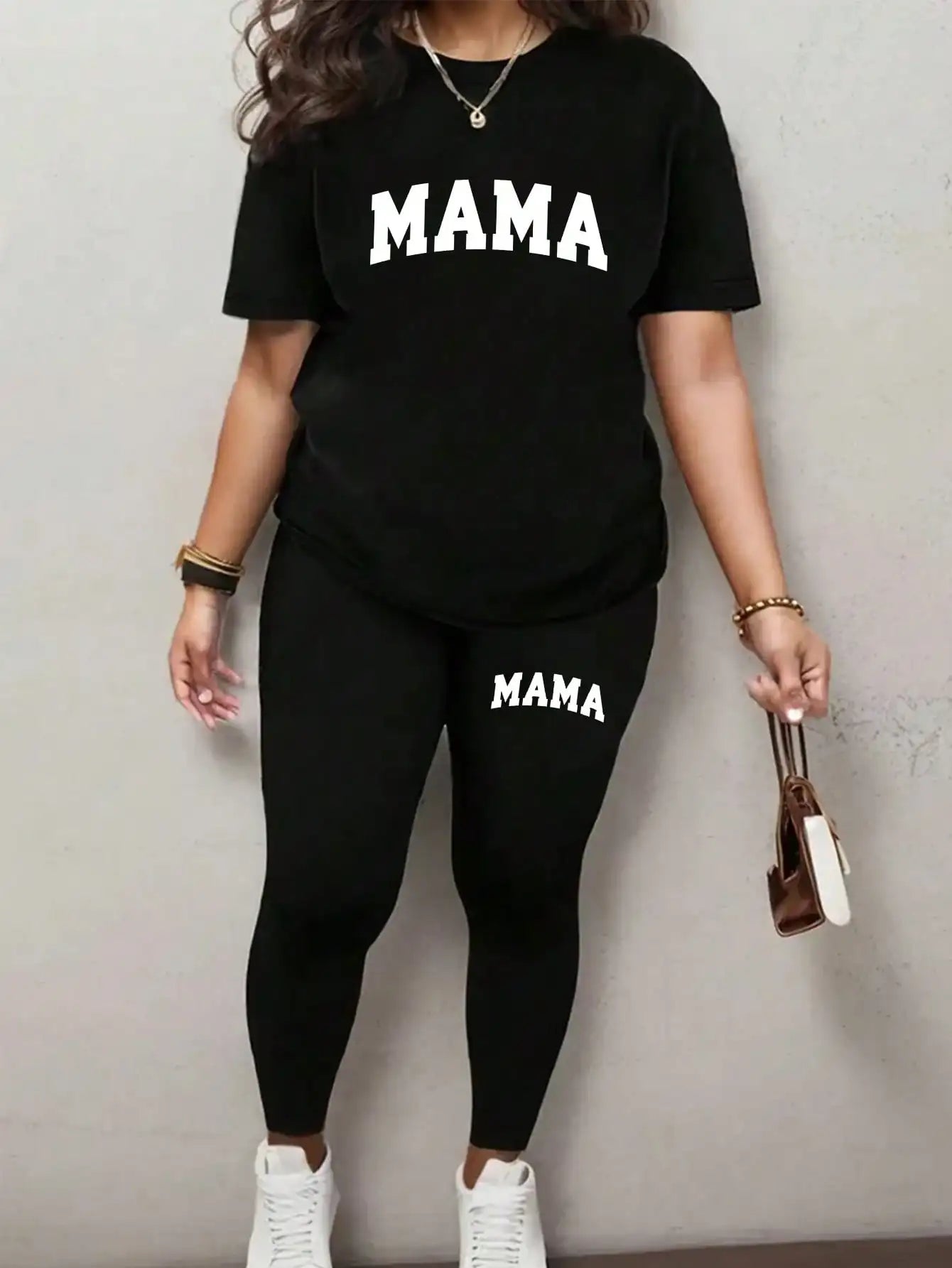 2026 Women's New Casual Spring/Summer Two Piece Set Round Neck Letter Printed Short Sleeve T-shirt and Letter Printed Pants Set