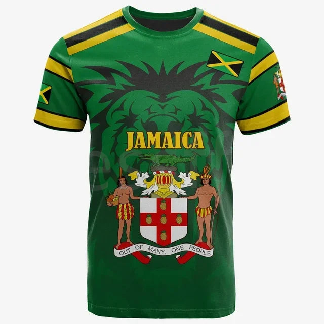 Tessffel Jamaica Lion Emblem Summer New Fashion 3D Print Tops Tee Tshirt Men Women Short Sleeve T shirt Streetwear Style-4