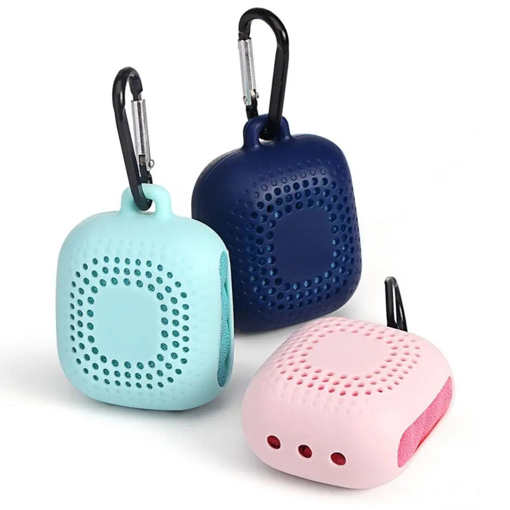 With Silicone Case Quick Drying Towel Pocket Super Absorbent Sports Towel Solid Color Portable Microfiber Towel