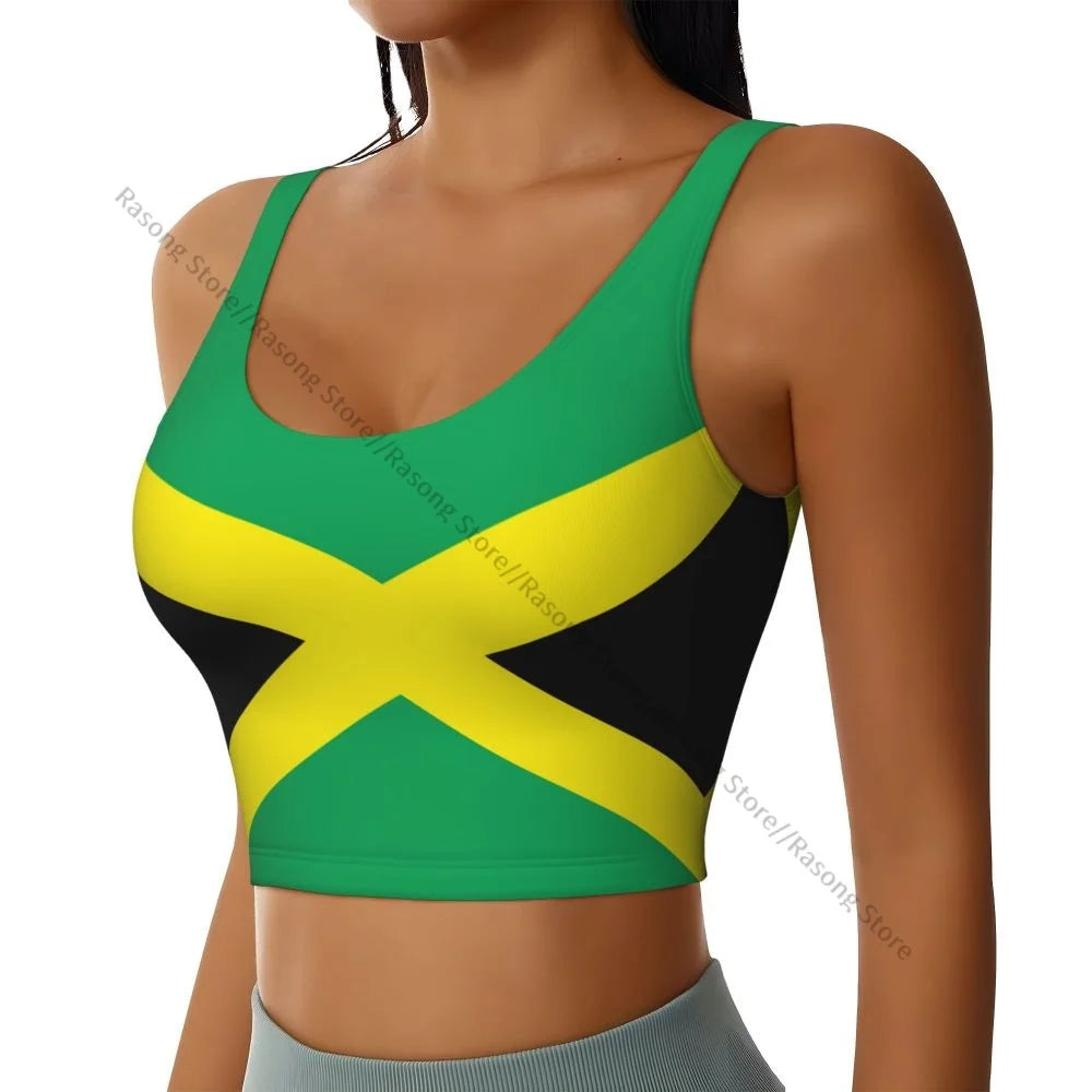 Sports Bra Women Running Yoga Clothes Vest Jamaica Flag Gathering Fitness Vest