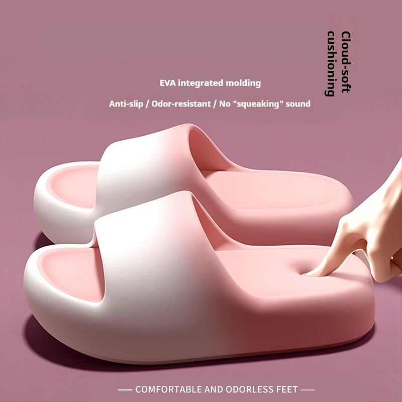 New EVA Cloud Slides Thick Sole Non Slip Odor Free Summer Slippers For Women Men Bathroom Dormitory Shower Bedroom Home Shoes