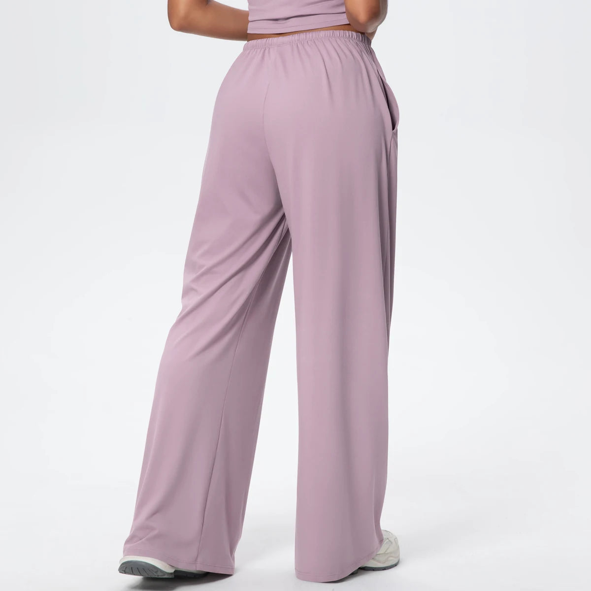 Women Quick Drying Wide Leg Yoga Pants Loose Yoga Pants High Waist With Pockets Fitness Sport Gym Workout Drawstring Full Length
