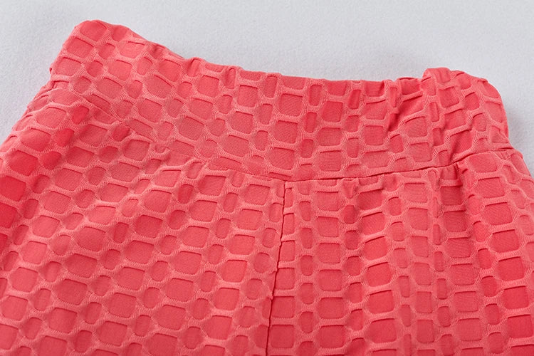 2024 New Summer Round-neck Solid Color Short-sleeved Two-piece Yoga Shorts Women's Sports Suit