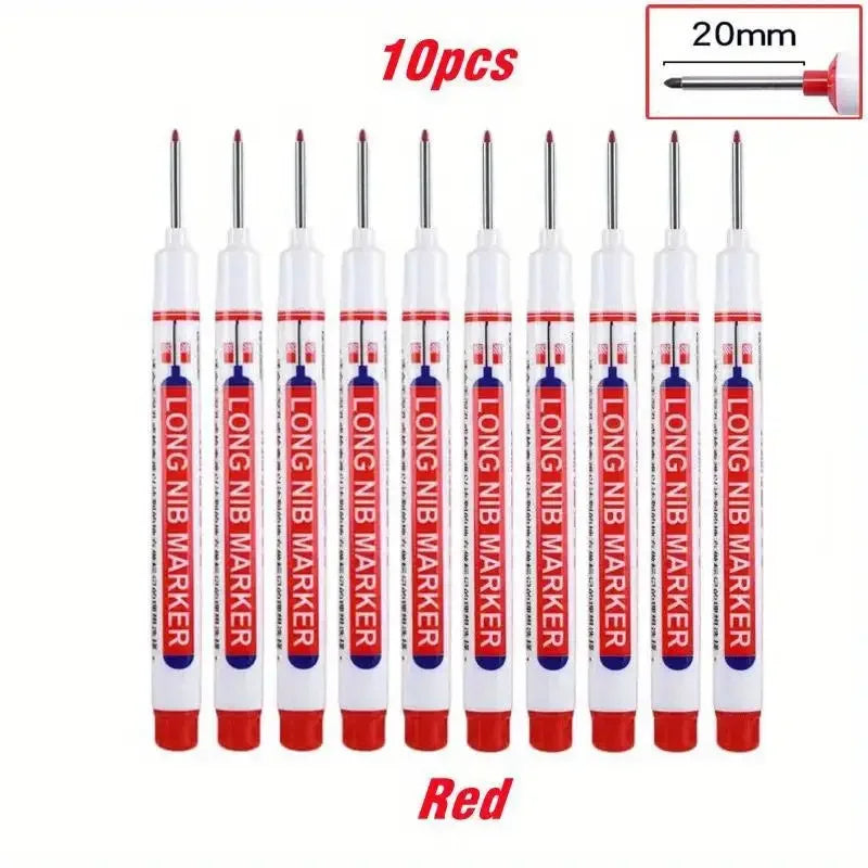 5/10/20Pcs Deep Hole Long Nib Head Markers For Metal Perforating Pen Waterproof Bathroom Woodworking Decoration Multi-Purpose