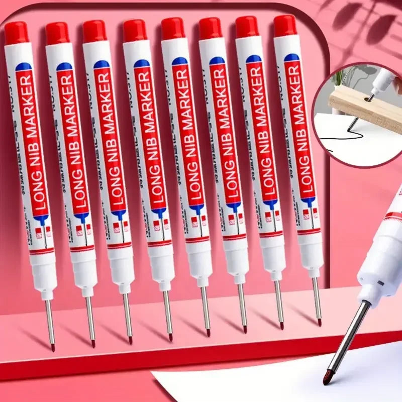 5/10/20Pcs Deep Hole Long Nib Head Markers For Metal Perforating Pen Waterproof Bathroom Woodworking Decoration Multi-Purpose