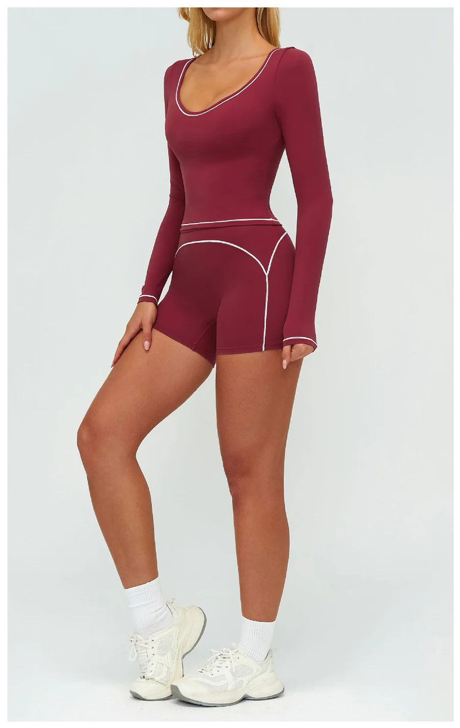 Women Yoga Set Tracksuit Sportswear Workout Athletic Wear Gym Vest Shorts Legging Fitness Bra Crop Top Long Sleeve Sports Suits