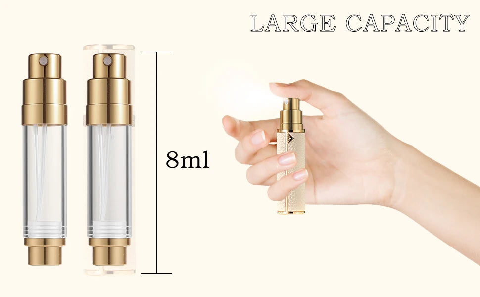 Louischanzl 8ml Magnet Leather refill Perfume Atomizer Bottle Portable Spray Mini Perfume Atomizer for Travel Cologne Dispenser