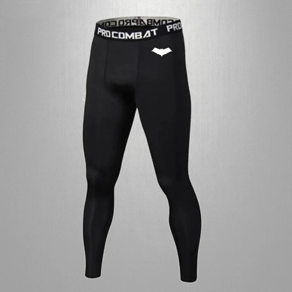 Summer Casual Run Compression T-Shirt Men Tops Bat Print Quick-Dry Fitness Gym Sportswear MMA Rashguard Jersey Workout Tee Male