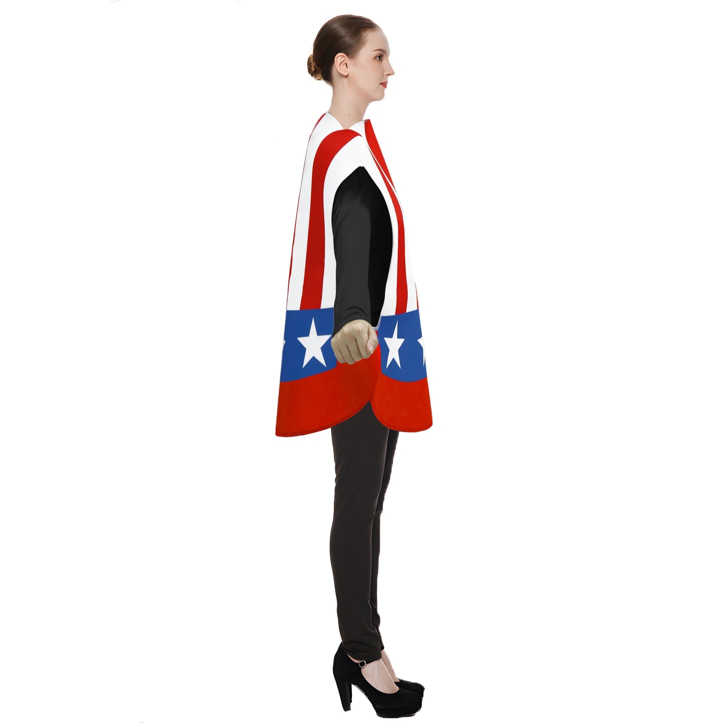 [You're My Secret] Uncle Sam Hat Shaped Costume USA Stars Stripes Funny Novelty Outfit 4th of July Printed Patriotic Dress Up