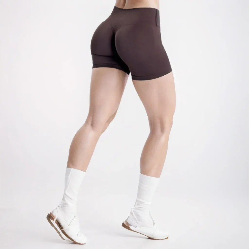 Vision Shorts 4.5'' Crossover Waist Seamless Yoga Shorts Hip Lifting Women Workout Gym Shorts Fitness Scrunch Bum Sports Shorts